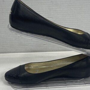 Authentic Jimmy Choo Black Leather Flats Women's Size 8.5 - Lightly Used